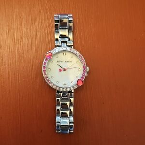 Silver and Pink Women's Watch